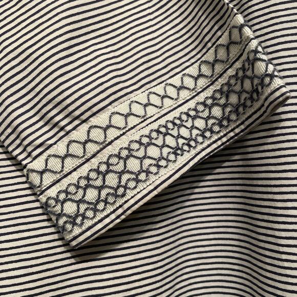 Tory Burch Tunic Dress 4 | Nautical Stripe Embroidered Shift Preppy Coastal $345 - Picture 5 of 10